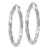 Black Bow Jewelry 14k White Gold Polished & Satin Twisted Round Hoop Earrings, 32mm - 2 of 4