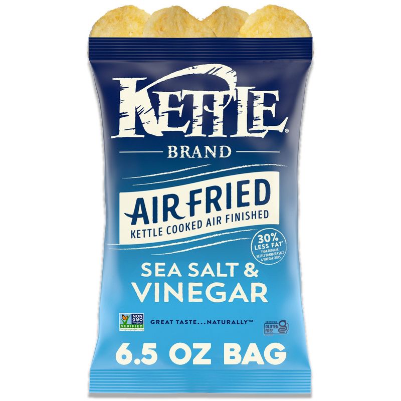 Kettle Brand Potato Chips Air Fried Sea Salt &#38; Vinegar Kettle Chips - 6.5oz, 1 of 12