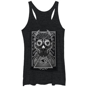 Women's Lost Gods Diamond Sugar Skull Racerback Tank Top - 1 of 3