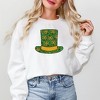 Simply Sage Market Women's Graphic Sweatshirt Shamrock Top Hat - M - White - 2 of 3