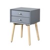 NicBex 1 Drawer Nightstand with Rubber Wood Legs Mid-Century Modern Bedside Table Storage Cabinet for Living Room, Bedroom, Study - 2 of 4