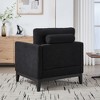 GDFStudio Acheson Modern 35.4" Wood and Fabric Upholstered Accent Chair with Two Pillows - 4 of 4