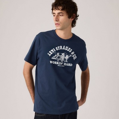 Мужские футболки Levi's Men's Levi's® Relaxed Fit Short Sleeve By Your Side Dog T-Shirt - Navy Blue XL — фото 3