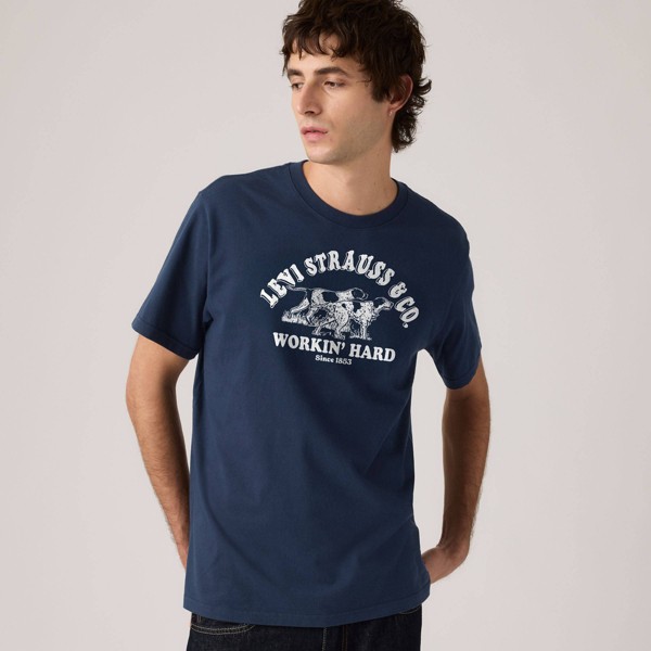 Camiseta Levi's® de manga corta y corte relajado By Your Side Dog para hombre - Azul marino 3