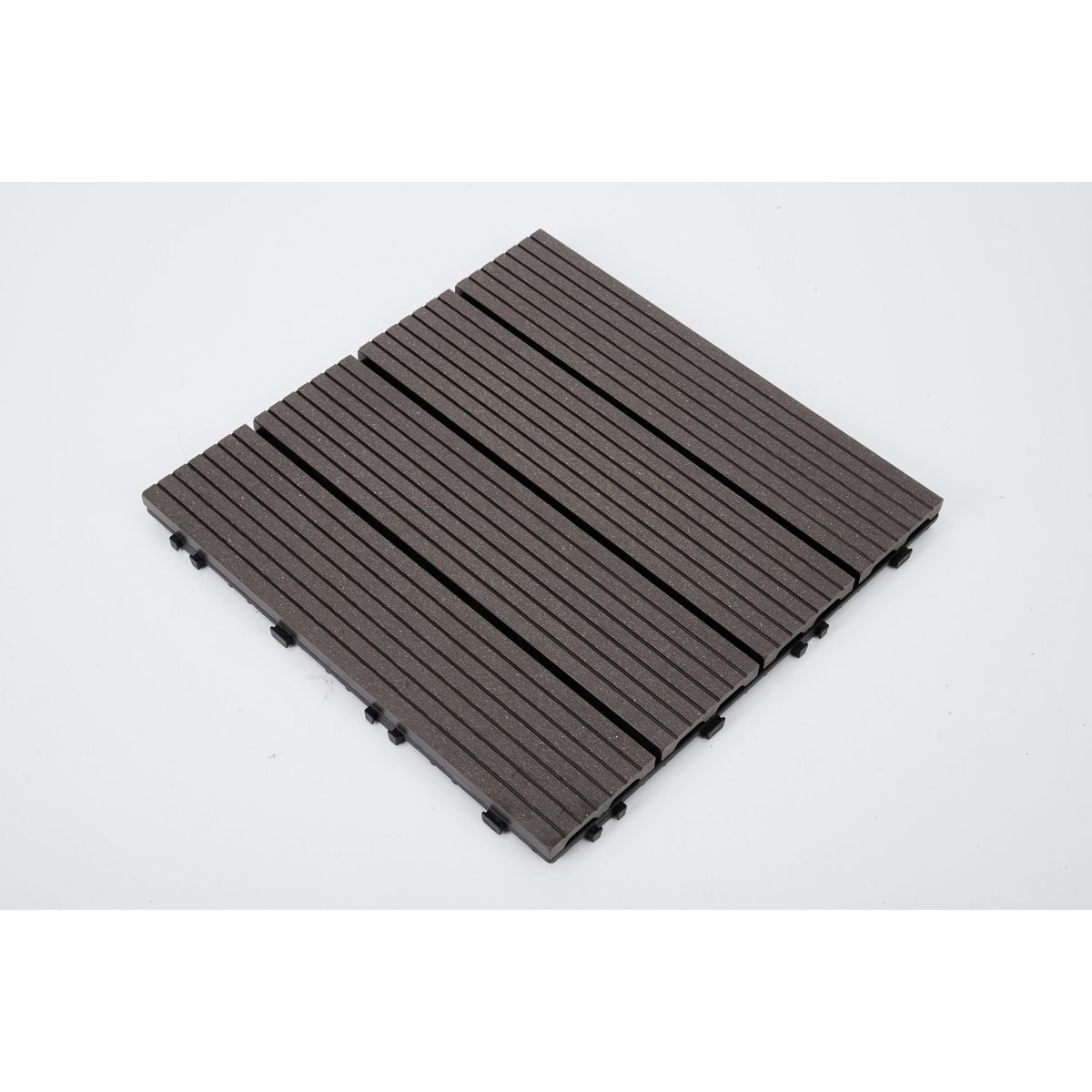 Grooved Interlocking Composite Deck Tiles, Snap-In Outdoor Patio Flooring Tiles for Balcony, Backyard & Walkway Renovation - thumbnail 8