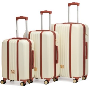 Badgley Mischka Mia 3pc Expandable Hardside Spinner Luggage Set - 1 of 4