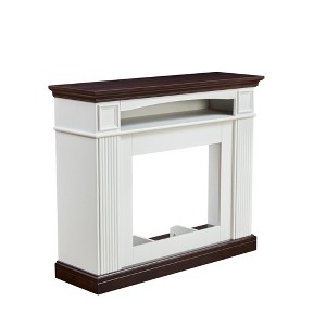 NAYSAYE Indoor Fireplace TV Stand with Farmhouse Style Storage for Living Room or Bedroom, Cherry and White, 43.5"*13.7"*36.6" - 1 of 4