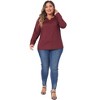 Agnes Orinda Women's Plus Size Long Sleeved Loose Casual Tunic Blouses - 3 of 4