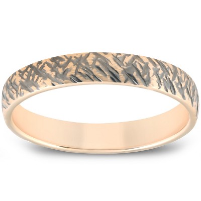 Pompeii3 4mm Band 14k Yellow & Black Gold Unique Cheetah Mens Wedding Ring