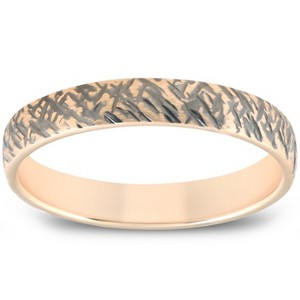 Pompeii3 4mm Band 14k Yellow & Black Gold Unique Cheetah Mens Wedding Ring - 1 of 4