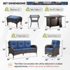 Buenhomino 7PCS Patio Conversation Set Brown Wicker Swivel Patio Chair Sofa Ottoman Set with Side Table and Fire Table PE Rattan Furniture Set - 3 of 4