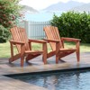 Tangkula 2PCS Solid Wood Garden Chair w/ High Backrest Wide Armrests & Contoured Seat - 2 of 4