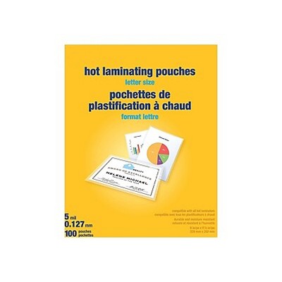 MyOfficeInnovations 5 mil Thermal Laminating Pouches Letter Size 100 pack 489526