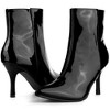 Perphy Women's Mirror Leather Pointy Toe Zipper Stiletto Heels Ankle Boots - 2 of 3