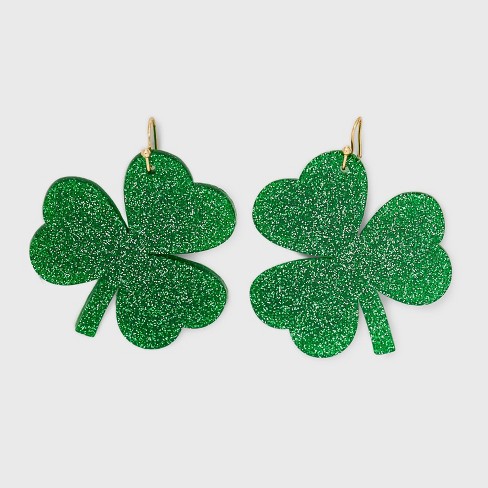 Green on sale shamrock earrings