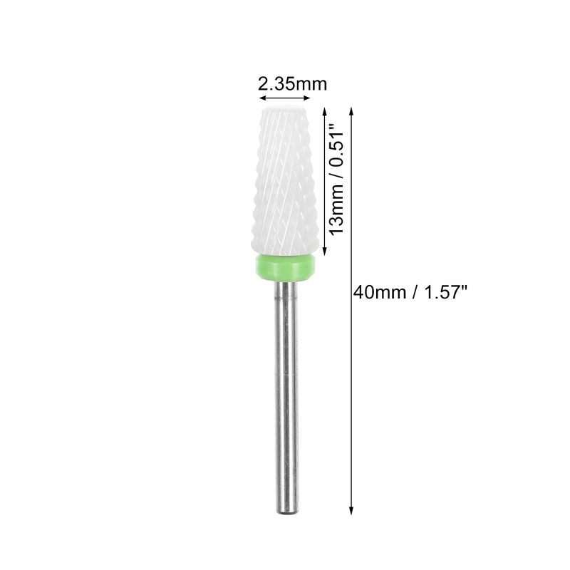 Unique Bargains Ceramic Tungsten Bit Electric Nail Drill File Cuticle Cleaner Tool for Rotary Nail Drill Machine Manicure Pedicure Polishing Kit Green, 4 of 7