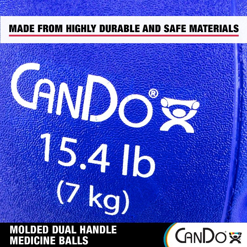 CanDo Molded Dual-Handle Medicine Ball for Strength Training, Core Workouts, Warmups, Cardio, and Plyometrics with Handles for Home and Clinic Use, 5 of 7
