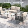 Captiva Designs Outdoor Patio Rope Rattan Furniture Conversation Sets with Coffee Table - 2 of 4