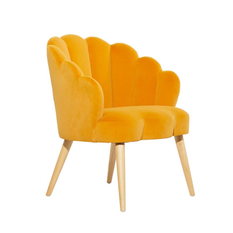 Modern Glam Velvet Seashell Accent Chair Yellow - Olivia &#38; May, 3 of 10