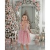 2Bunnies Girls Beaded Sequin Embellished Tulle 3/4 Sleeve Christmas Party Dress - 3 of 4