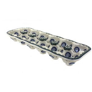 Blue Rose Polish Pottery C28 Ceramika Artystyczna Egg Tray 12 Count - 1 of 1