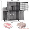 41 Inch Cat Litter Box Enclosure w/Sturdy Ladder, Double Layer Hidden Cat Washroom Furniture w/ Side Door, Modern Villa Litter Box Cabinet - 2 of 4