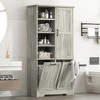 Akoasm 68 in. H Gray Bathroom Storage Cabinet with Doors and Drawers - 3 of 4