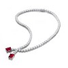 Guili Sterling Silver Two-Stone Tennis Chain Collar Necklace in Green, Red, Yellow, White, or Blue—Sleek, Modern, and Sophisticated. - 3 of 3