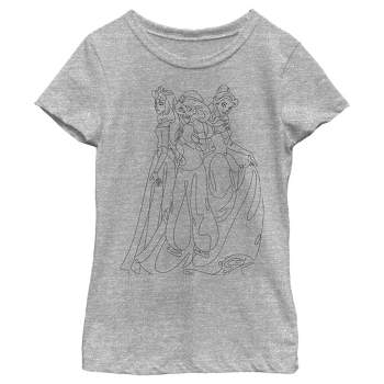 Girl's Disney Princess Line Art T-Shirt