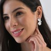 SOHI Women's White Petal Stud Earrings - 3 of 3