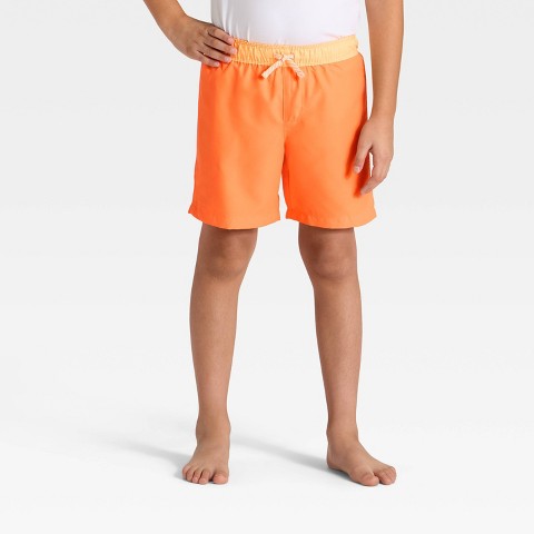 Cat & Jack Boys' Colorblocked Trunk Swim Shorts - Cat & Jack™ Orange M