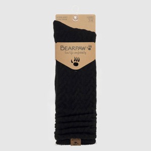 Bearpaw Women's Boot Knee High Cable Socks 1pk - Black - 1 of 3
