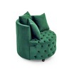 Kumasinova Velvet Swivel Chair with Button Tufting,Comfy Chair with Removable Wheels,Bean Bag Couch with 3 Pillows,Living Room Furniture - 4 of 4