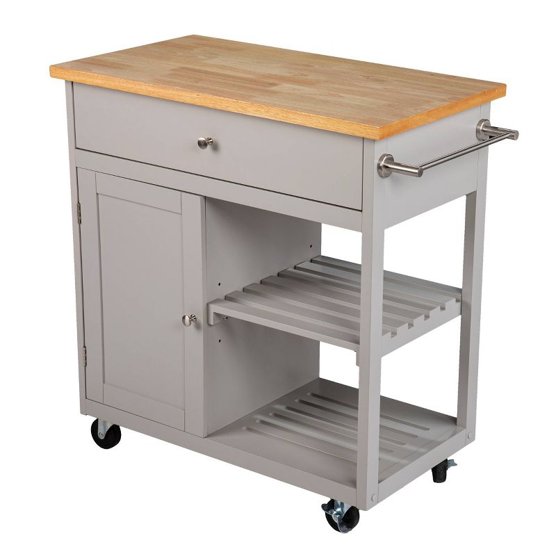 Lostry Kitchen Island with Storage Gray/Natural - Aiden Lane, 5 of 12