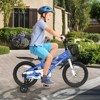 Gymax Kids Bike for Boys & Girls Aged 4-8 Years Old 16"/18" Children Bicycle Training Wheels Handlebar Basket Toddler Balance Bike Blue - 2 of 4