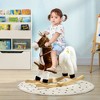 Whisen Kids’ Large Plush Rocking Horse with Sounds, Saddle, Footrests, Riding Rocker Toy Gift for Toddlers - Brown - 2 of 4