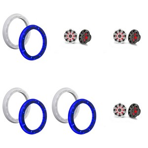 Kicker (3 Pair ) 45KM84L 8" LED Marine Speakers & 51KLSR88 - 8.8-Inch to 8-Inch LED Adapter Ring Bundle - 1 of 4