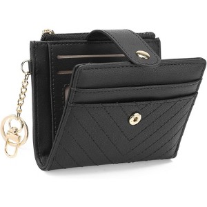 Clotth Wallet for Women - Slim RFID Blocking Thin Credit Card Holder with Zipper Coin Pocket & ID Window for Essential Travel & Daily Use - 1 of 4