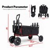 NAYSAYE Fishing Cart Collapsible Beach Wagon with 11 Inch All Terrain Wheels Rod Holders for Outdoor Camping, Black, 50.5"*25.5"*38" - 3 of 4