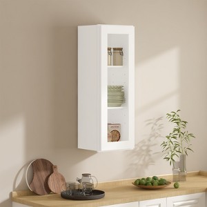 LOVMOR 15"W*12"D*42"H Plywood Kitchen Wall Cabinet without Glass in Shaker White - 1 of 4