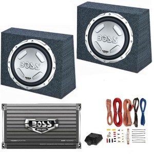 2 BOSS AUDIO CX122 12" 1400W Car Subwoofers & 2 Sealed Boxes & Amplifier& Wiring - 1 of 4