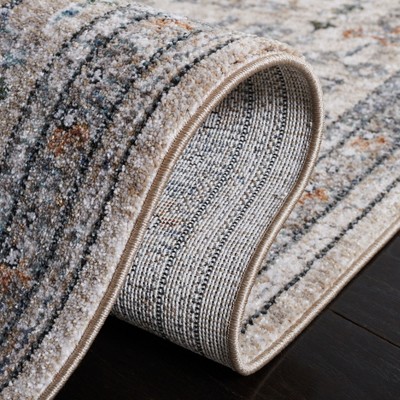 Elysian Chic Blue & Grey Synthetic Rectangular Area Rug - 5'3" x 7'7"