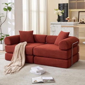 Sapphtopaz 73" Couches for Living Room 2-in-1 Convertible Sofa Bed with Removable Armrests Mattress Sofa with 2 Pillows Sleeper Sofa for Bedroom - 1 of 4