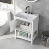 24" Modern Stylish Bathroom Vanity with Porcelain Sink and Open Shelves - ModernLuxe - 2 of 4