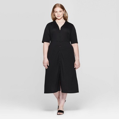 plus size elbow sleeve dress