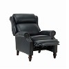 Ripheus Genuine Leather Manual Recliner with Nailhead Trims and Solid Wood Legs | KARAT HOME - 3 of 4