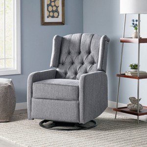 KWPZQEB Recliner Chair, Swivel Rocker Chair with Adjustable Backrest, Mid-Century Upholstered Rocking Recliner, Manual Chair for Living Room - 1 of 4