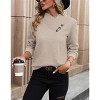 Women's V-Neck Pullover Sweatshirt Long Sleeve Casual Four seasons Top - 2 of 4