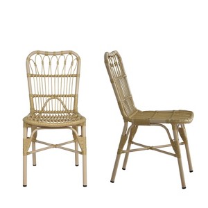 Ridstar 2 Piece Outdoor Patio Dining Chairs For Garden & Backyard-Natural - 1 of 4