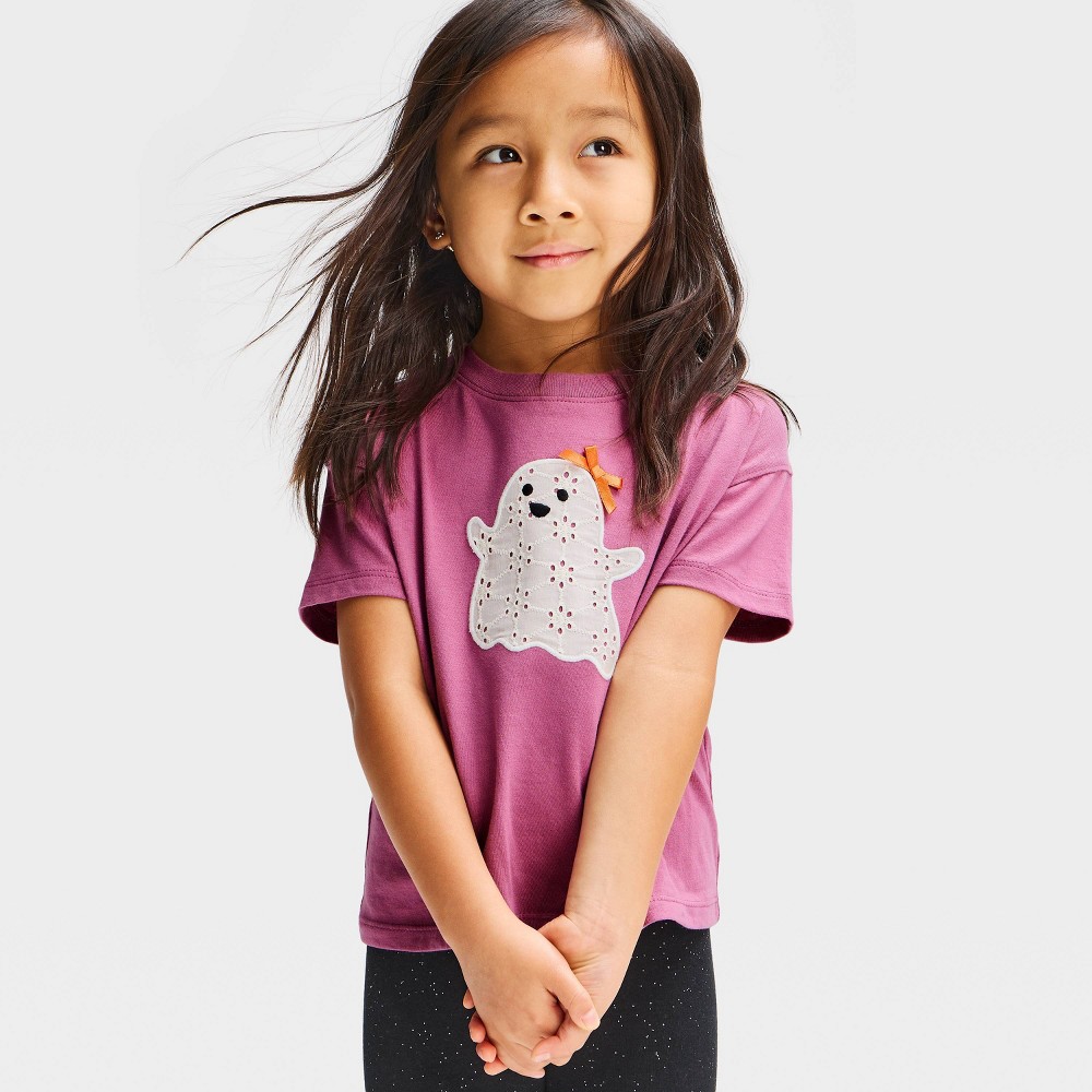 Baby Girls' Halloween Ghost Oversize Jersey T-Shirt - Cat & Jack™ Mauve 18M